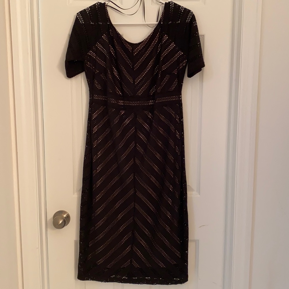Black Maternity Overlace Midi Dress